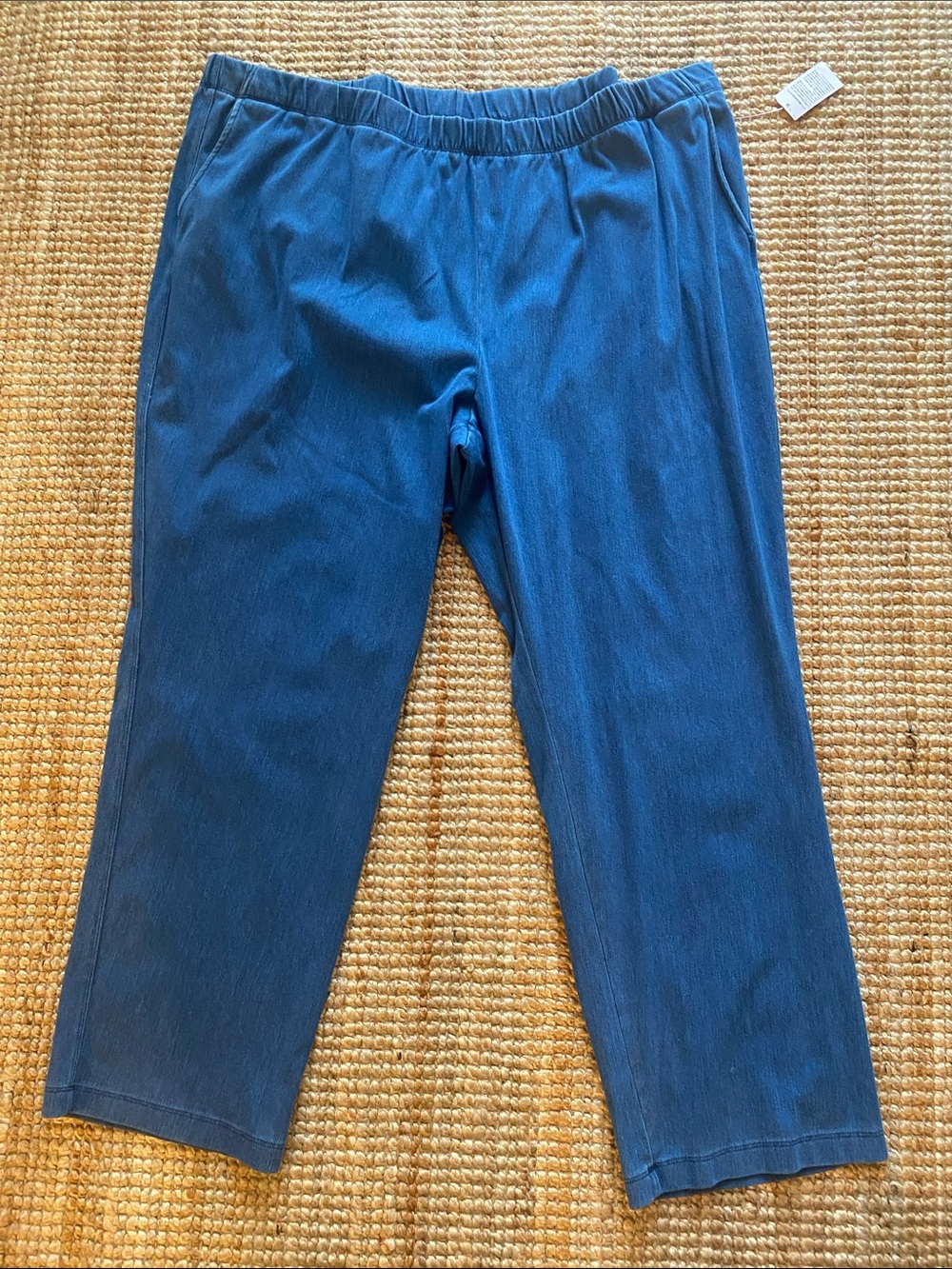 Lands' End Women's Wide Leg Pull-On Pants in Blue w/Side Pockets Size 3X